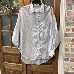 Maeve By Anthropologie Blue Long Sleeve Button up Cotton shirt Size S‎